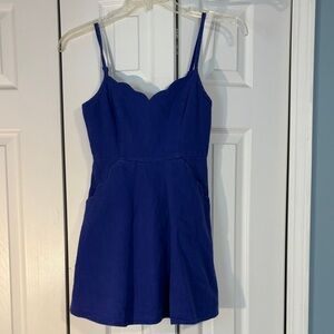 Cope  purple Scallop Neck Spaghetti Strap Dress XS